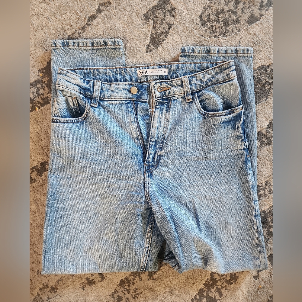 Zara Washed Blue Denim Pants